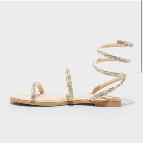 A new day silver Althea ankle wrap embellished sandals - Image 2