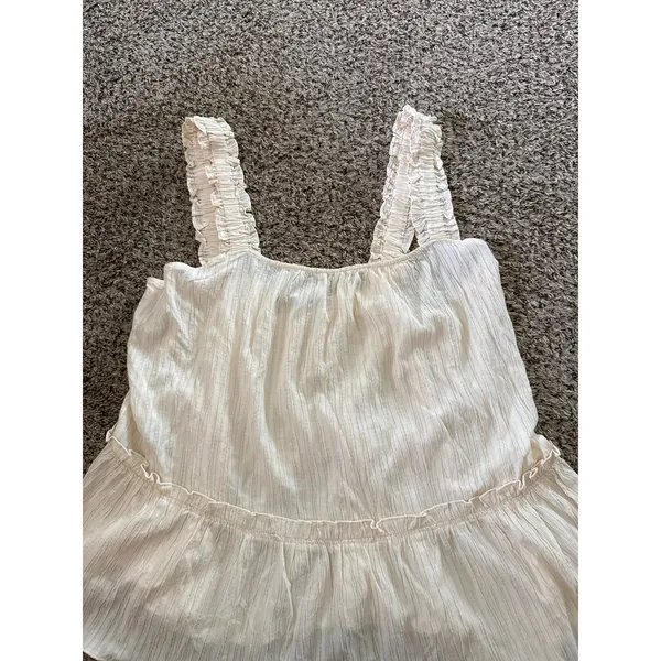 Black Tape Women's Ivory Cream‎ Textured Ruffled Tank top Size 2X - Image 2