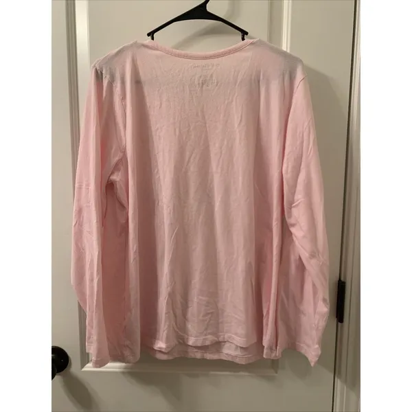 Croft & Barrow Women’s Dog Print Long Sleeve Pajama Top Shirt 1pc Size L Pink - Image 6