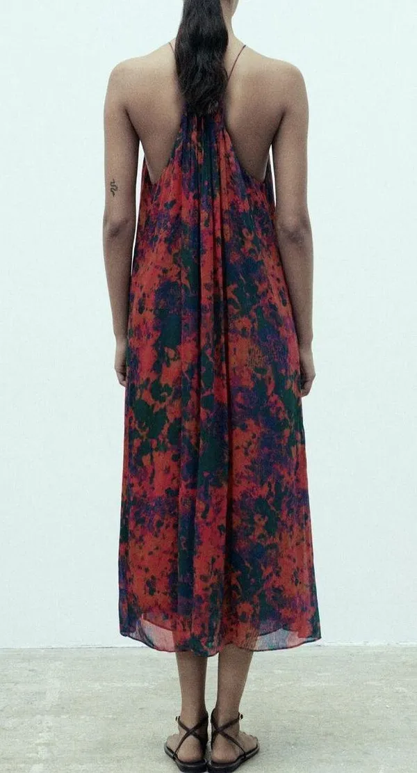 Zara maxi dress long printed beaded bohemian summer - Image 8