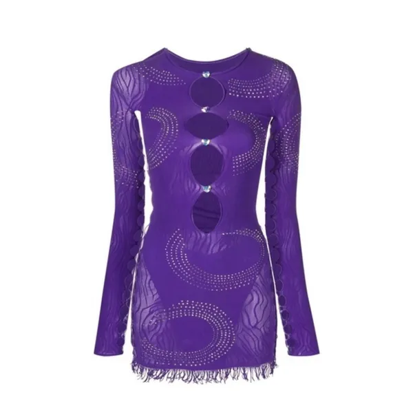 Poster Girl Rhinestoned Miranda Dress Twilight Purple One Size - Image 3