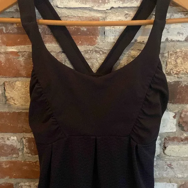 Black Sleeveless Breathable Built In Bra Workout Top Size S - Image 2