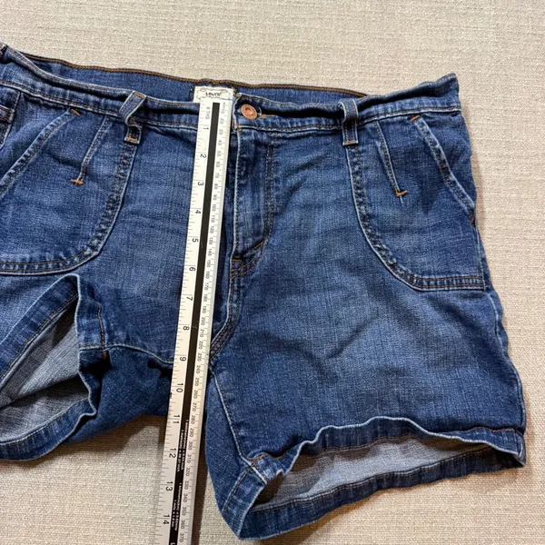 Levi's 515 Denim Shorts Size‎ 12 Blue Jean Mid Rise Stretch Summer Casual Boho - Image 4