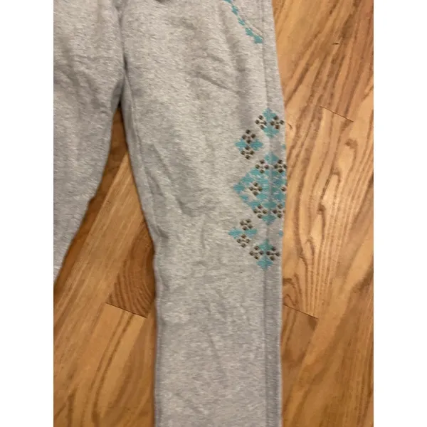 LUCKY BRAND XS Gray Lotus Joggers Turquoise‎ Studded Sweatpants - Image 4
