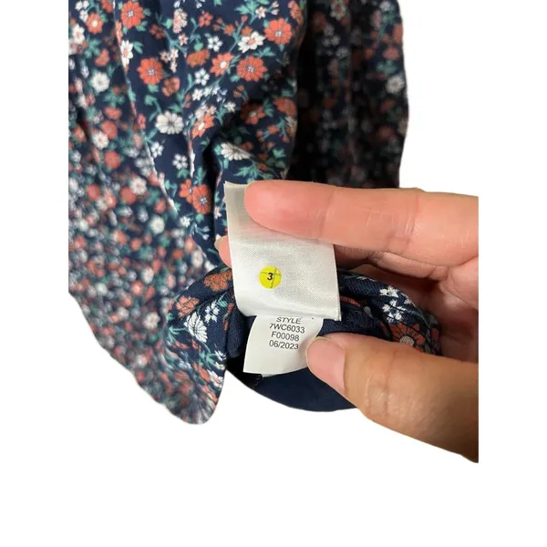 Lucky Brand Blue Floral Pattern Long Sleeve‎ Blouse XL - Image 8