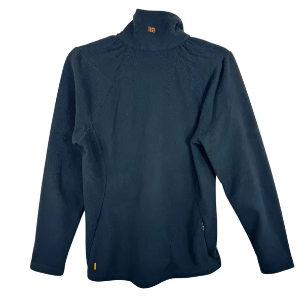 Lucy‎ Black 1/2 Zip Lightweight Mock Neck Long Sleeve Pullover Fleece Size M - Image 2