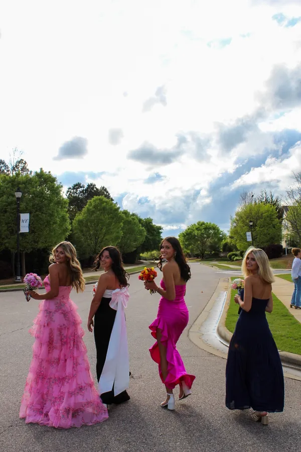 Dillard's Hot Pink Strapless Dress - Image 6