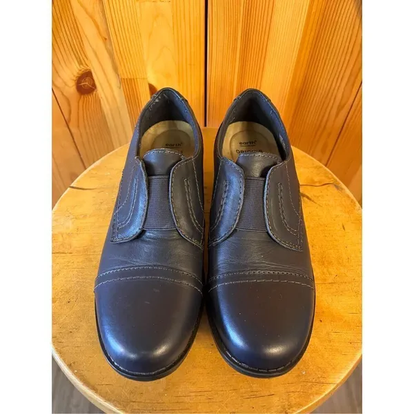 Earth Origins Black /Navy Leather Womens Navigate Nate Slip-On Loafers 6M - Image 2