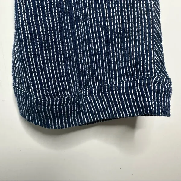 Free People Rumors Yarn Dye Blue Striped Harem Pants Size 6 - Image 9