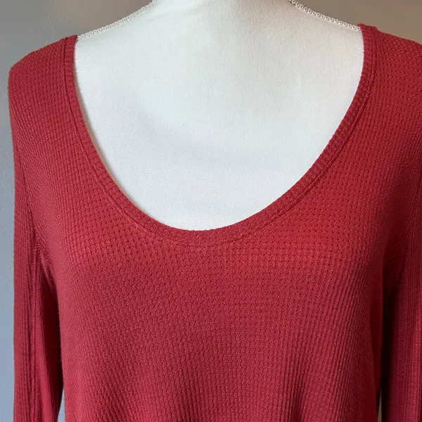 We the Free Oversized Waffleknit Auburn Longsleeve Slouchy Boho Size XS - Image 4
