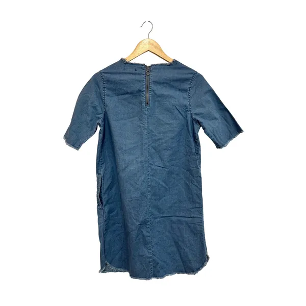 Who What Wear Denim Dress Blue Small 100% Cotton Short Sleeve Western Americana - Image 2