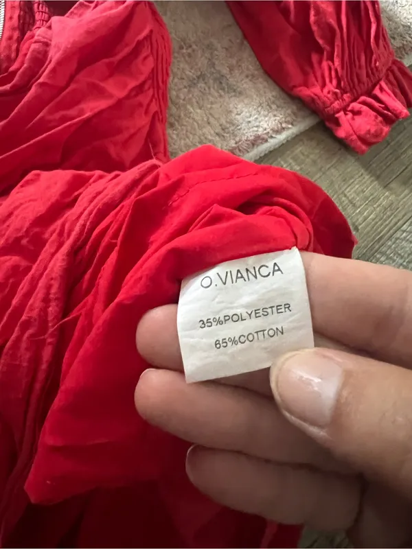 O. Vianca Red Ruched off the shoulder mini dress - Image 8