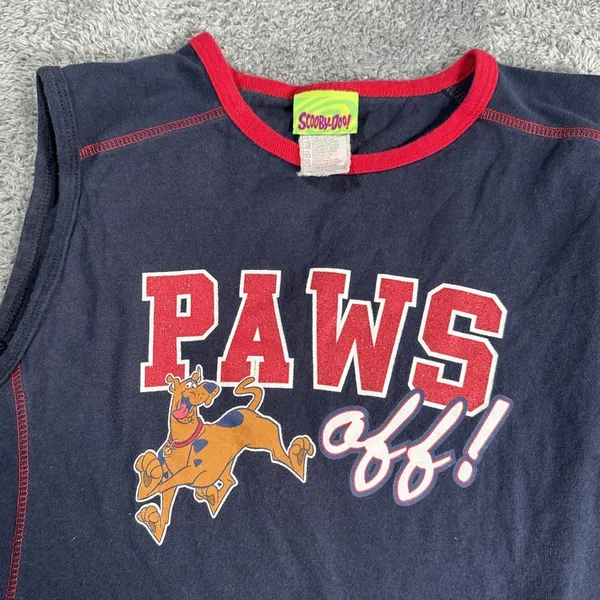 Vintage 90s Scooby Doo Tank Cropped Shirt Size M Women's Paws Off Y2K - Image 2