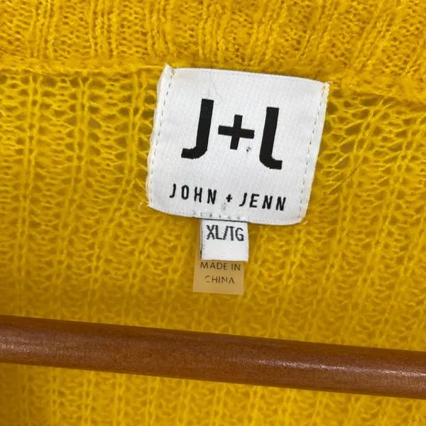 John Jenn Yellow Striped Knit Pullover Sweater XL Casual Comfort‎ Loose Fit - Image 4