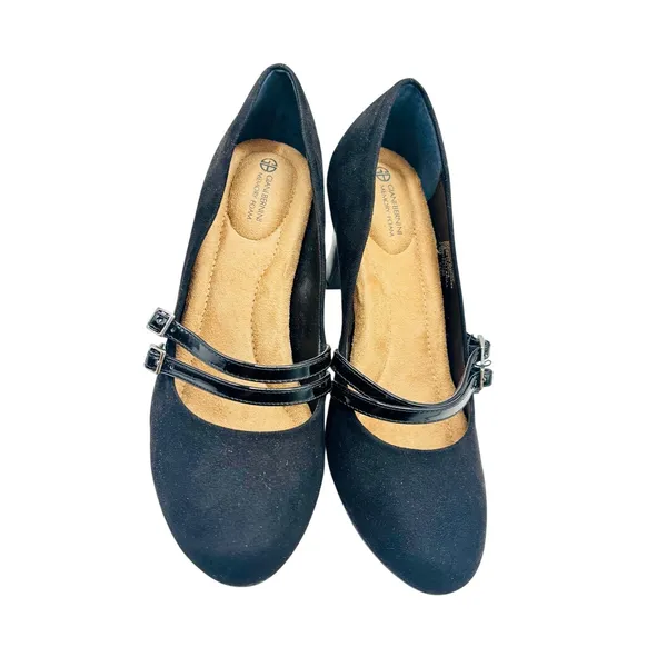 Giani Bernini Vallariaa memory foam footbed black suede Mary Jane pumps sz 7.5 - Image 2