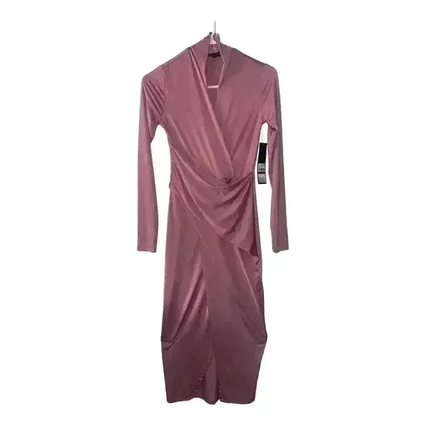 Rachel Rachel Roy Mauve Faux Wrap Midi Dress,‎ XS - Image 2