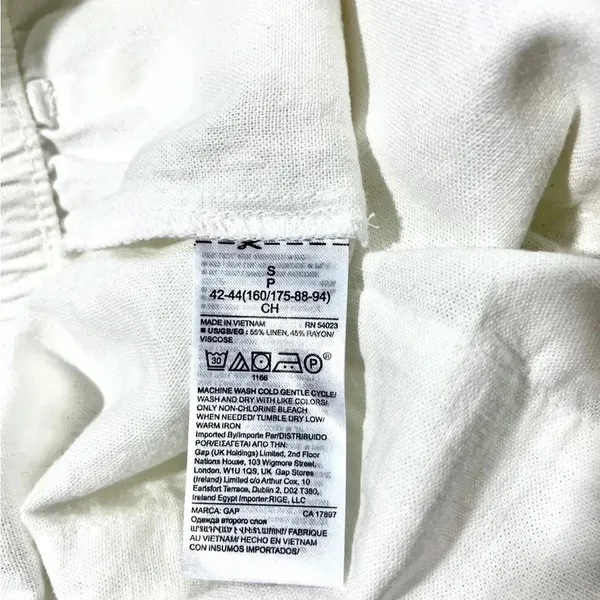 GAP Linen Blend White Pull On Drawstring Shorts - Image 5