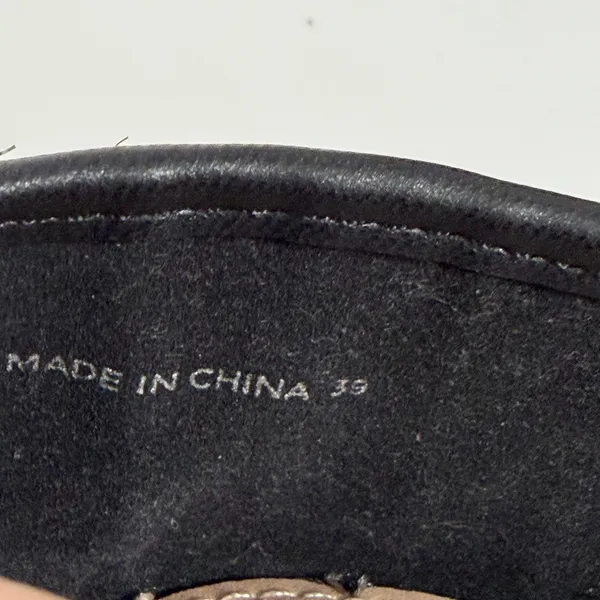 Dune London Hallo Ballet Flats 8 Black Gold Tweed Metallic Bow Logo Charm - Image 7