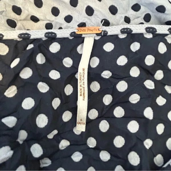 Free People Polka‎ Dot Crop Top Puff Sleeve Size 6 - Image 7