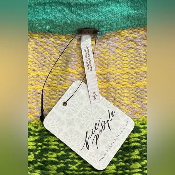 NWT Free People After School Thick Knit Patchwork Mini Skirt Green Combo Small‎ - Image 6
