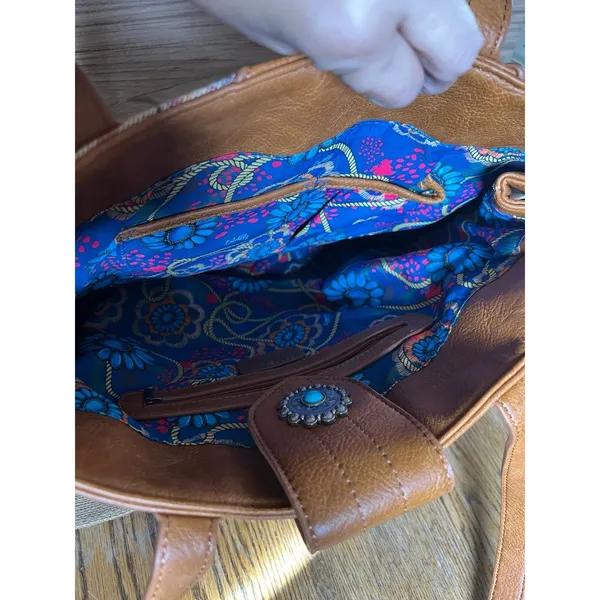 CATCHFLY Tote Sunset Renegade with Southwest Jacquard Inlay Concealed Carry - Image 5