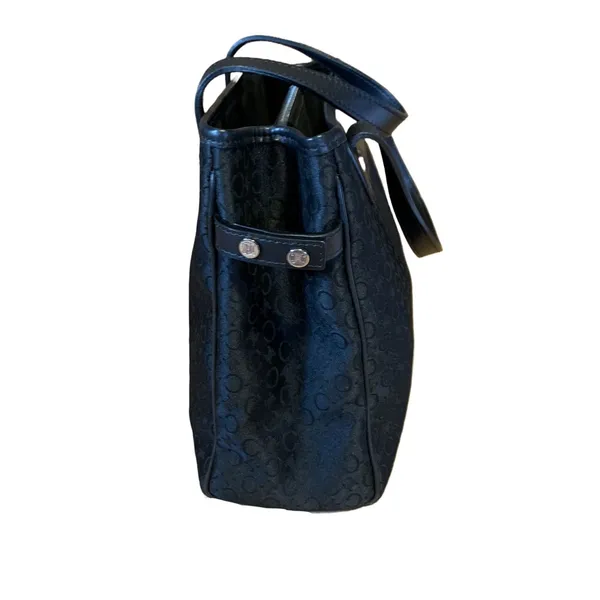 Celine Macadam Black Canvas Monogram W/Leather Trim Tote Bag - Image 9