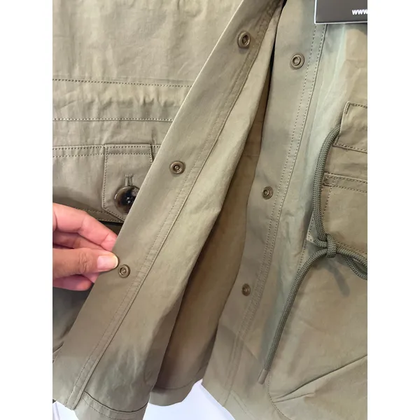 Free People OOFWEAR Oversized Khaki Cotton Rain‎ Duster Jacket Size 12 NWT - Image 12