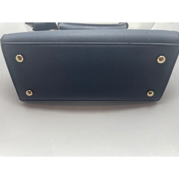 Dune London Navy Blue Structured Satchel Handbag Gold Hardware Women's Purse - Image 5