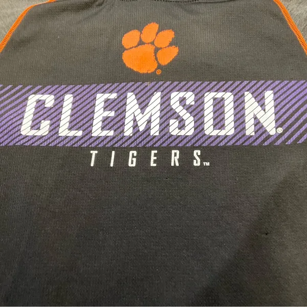 Clemson Tigers Hoodie Adult Sz S Gray Logo Champion Lightweight Sweatshirt - Image 2
