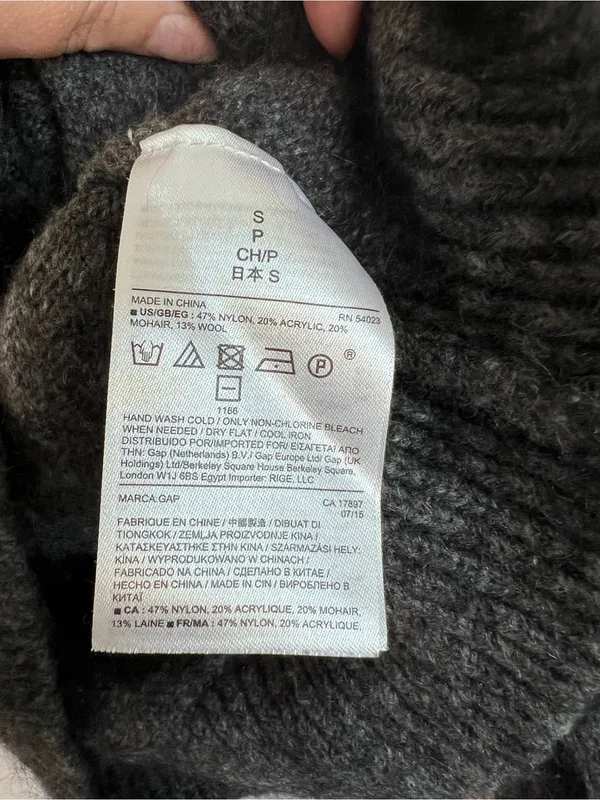 GAP Women's Circular Fair Isle Sweater Heather‎ Charcoal Fisherman Nordic Winter - Image 4