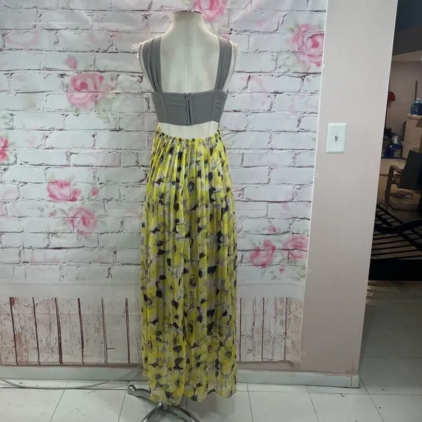 Ryu yellow floral accordion pleated halter maxi dress - Image 6