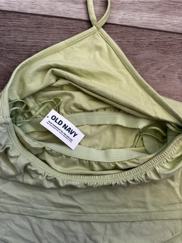 Old Navy Light Green Halter Crop Top - Image 4