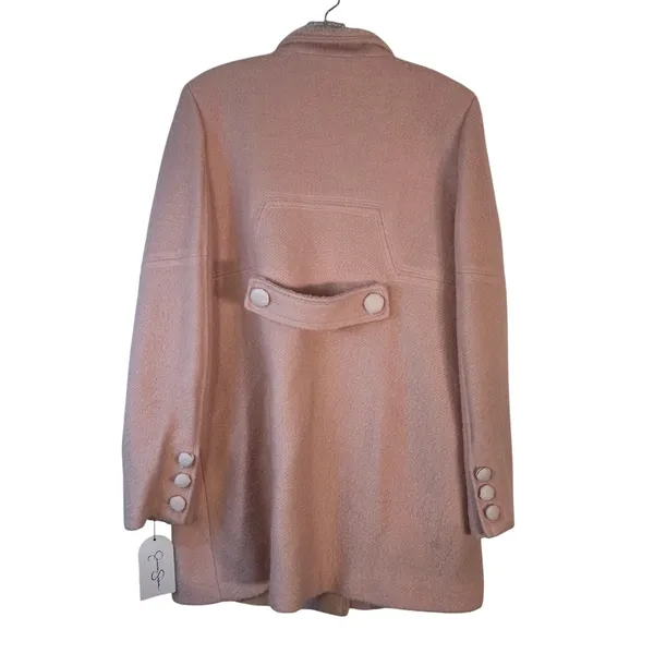 Jessica Simpson Womens Blush Pink Wool Blend Double Breasted Pea Coat JOFMH765 L - Image 2