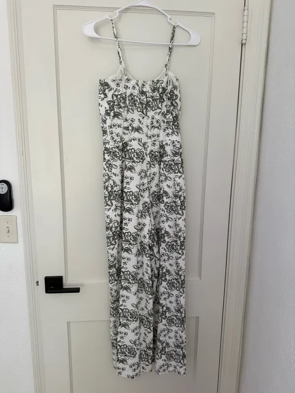 Floral Toile Green Cocktail Jumpsuit - Image 4