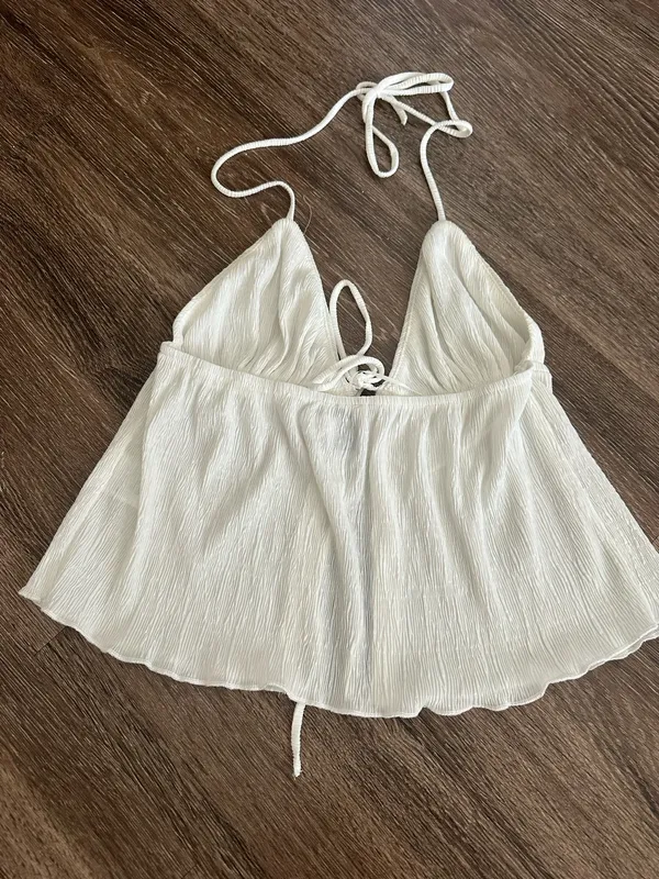 Princess Polly Top Halter White - Image 2