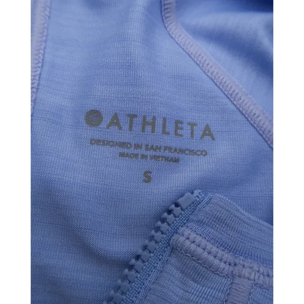 Athleta Womens Blue Space Dye Quarter Zip Cycling Jersey Short Sleeve Small - Image 2