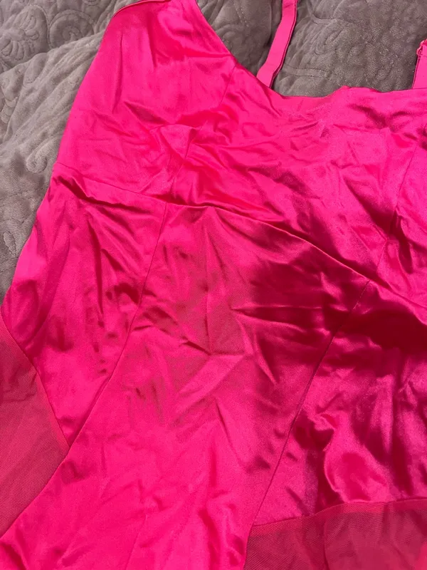 Colsie Bright Hot Pink Bodysuit with Adjustable Straps - Image 3