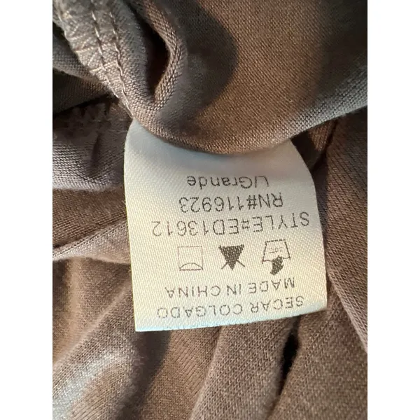 Easel Los Angeles Taupe Brown Asymmetrical Tiered Sleeveless Midi Dress Large - Image 7