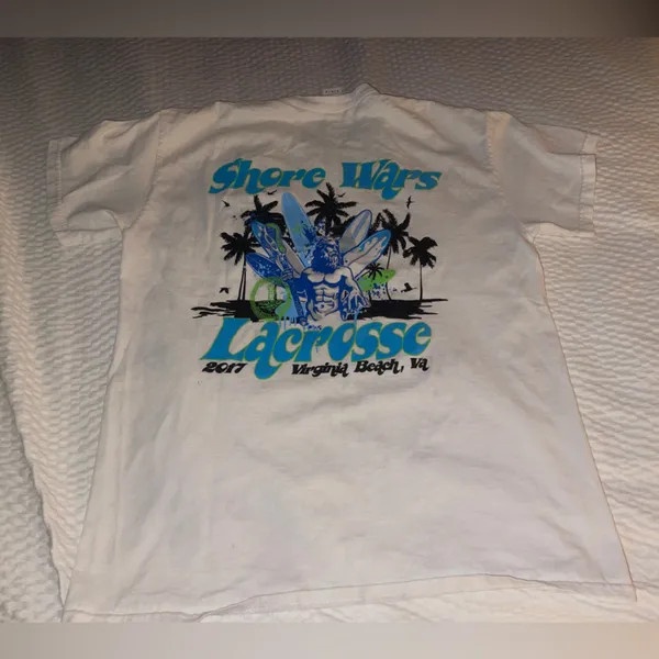 Shore Wars Lacrosse Graphic Virginia Beach, VA 2017 Size Medium White - Image 2