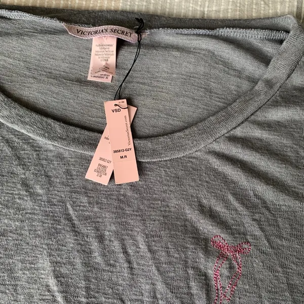 Victoria’s Secret Gray Pajama Top with bow NWT‎ - Image 3
