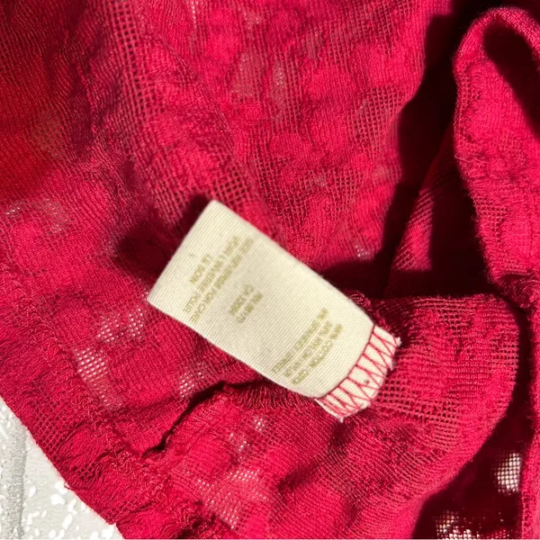 Free People Vibrant Red Textured Tank Top - Image 6