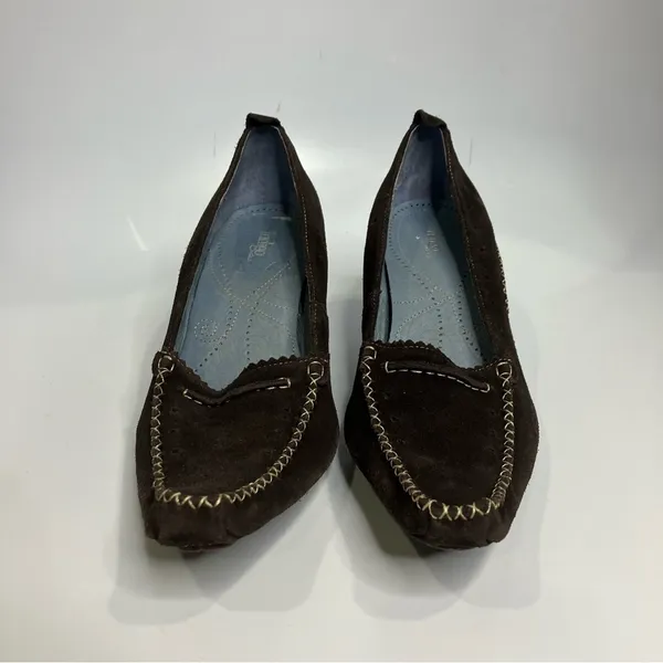 Indigo by Clarks brown suede pointed toe heels dancing shoes size 9‎ - Image 2
