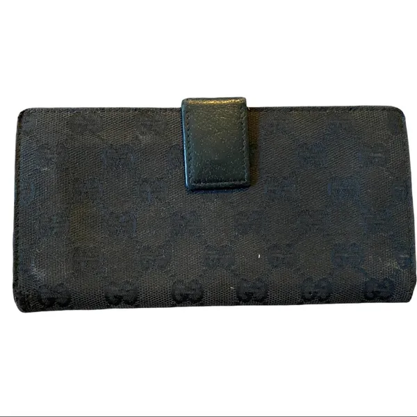 Gucci Authentic Signature GG Black Folding GG Wallet - Image 2