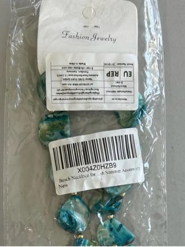 Fashion Jewelry Turquoise Shell & Starfish Charm Necklace - Women Jewelry - Image 2