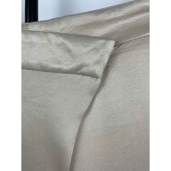 Zara Woman SS23 Tan Satin Effect Blend Drape Pareo Wide Leg Pants Ecru Size‎ L - Image 4