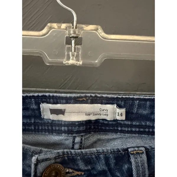 Levis 529 Curvy Skinny Leg Jeans Womens 14 Med Wash Blue Denim‎ Stretch Mid Rise - Image 3