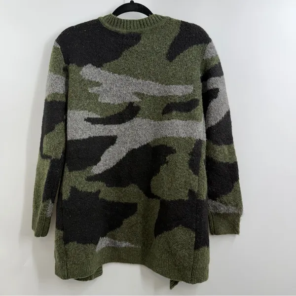 Moth Anthropologie Camo Fuzzy Longline Open Cardigan Sweater Women’s S - Image 4