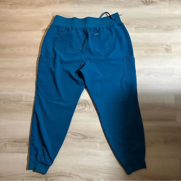 Jaanuu‎ Women's 13 Pocket Teal Scrub Jogger Sz XLP Antimicrobial - Image 2