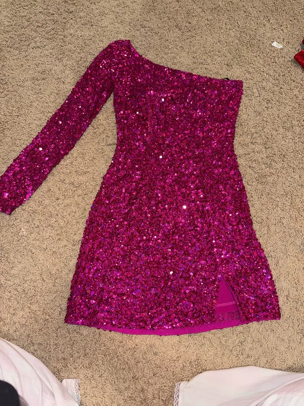 Sherri Hill Pink Sequin Dress - Image 3