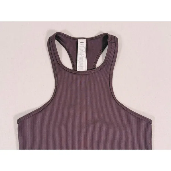 Alo Yoga Alosoft Revelation Ribbed Tank Top Size Small Brown Elevated Minimalist - Image 5